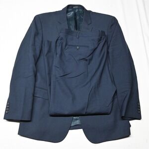 Pronto Uomo Platinum 50L 48x30 Blue 100% Wool Mens Jacket Pants Suit‎